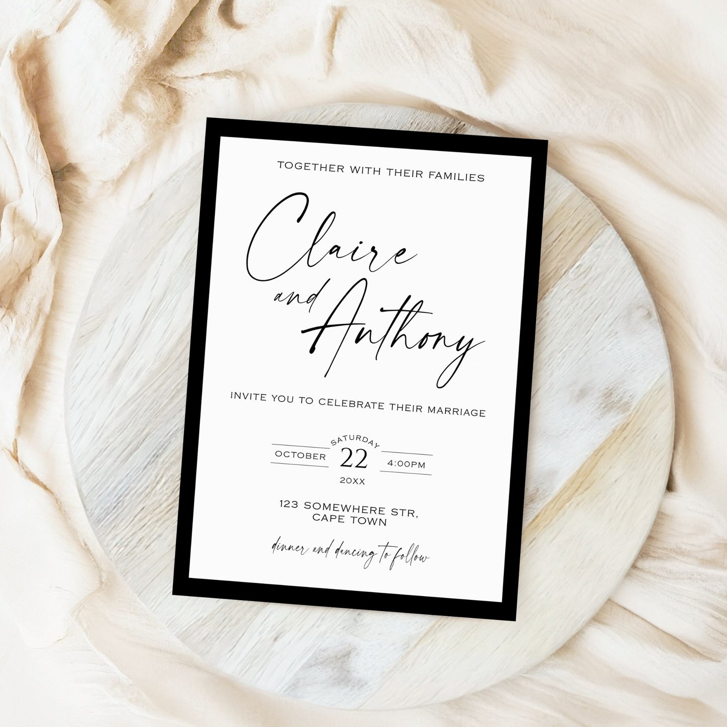 Black & White Invitation Template
