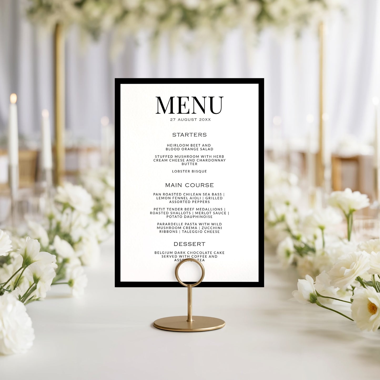 Black & White Menu Template