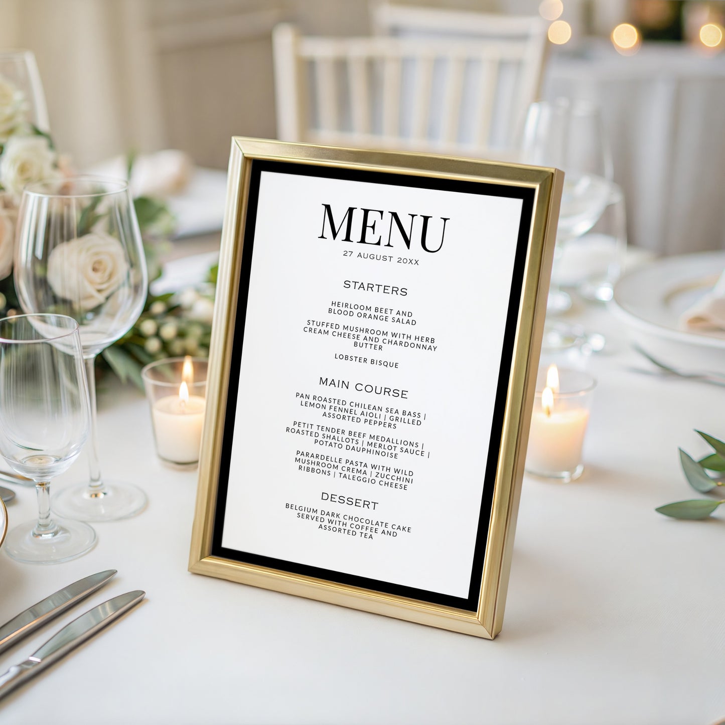 Black & White Menu Template