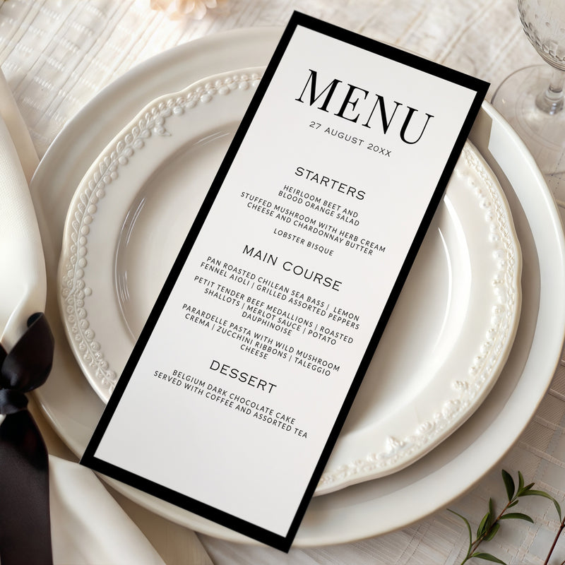 Black & White Menu Template