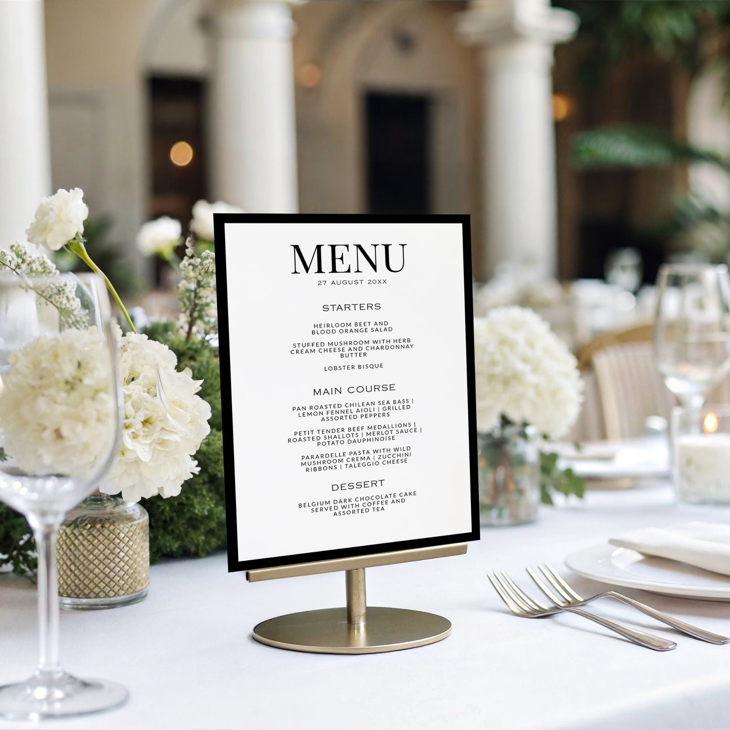 Black & White Menu Template