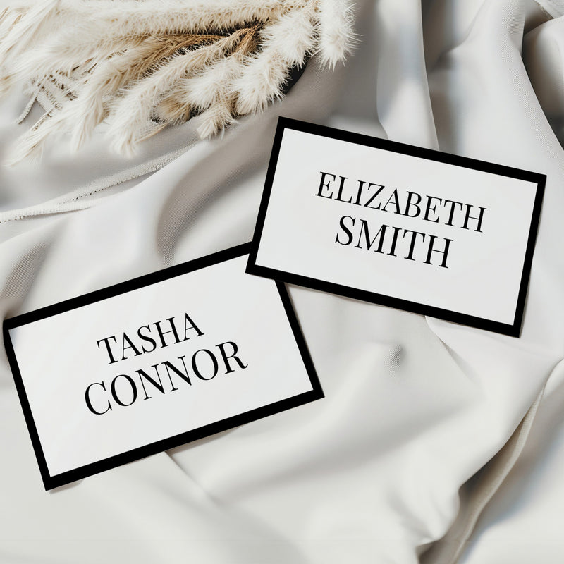 Black & White Place Card template