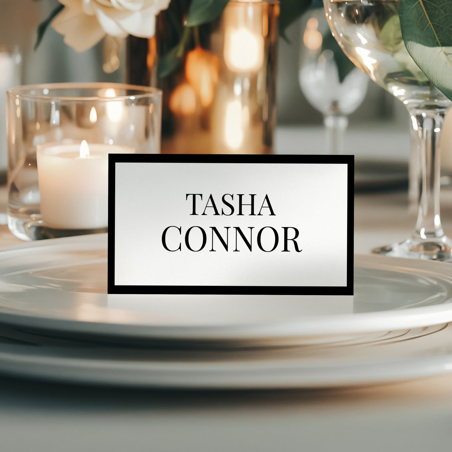 Black & White Place Card template