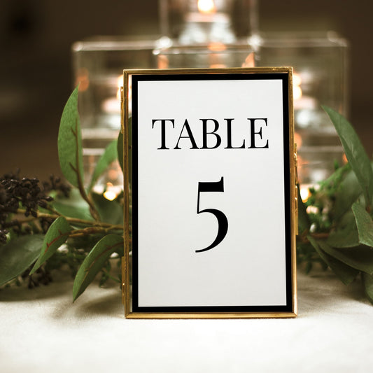 Black & White Table Number template