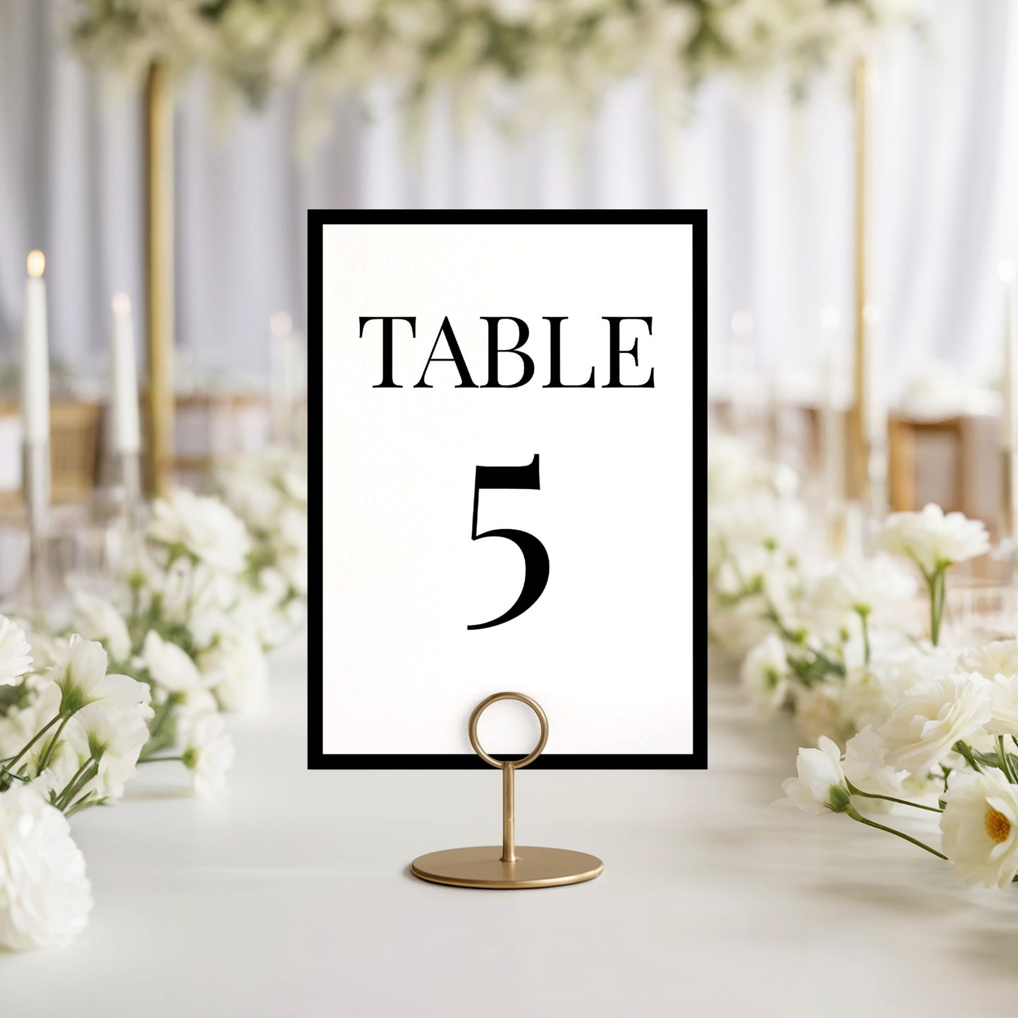 Black & White Table Number template