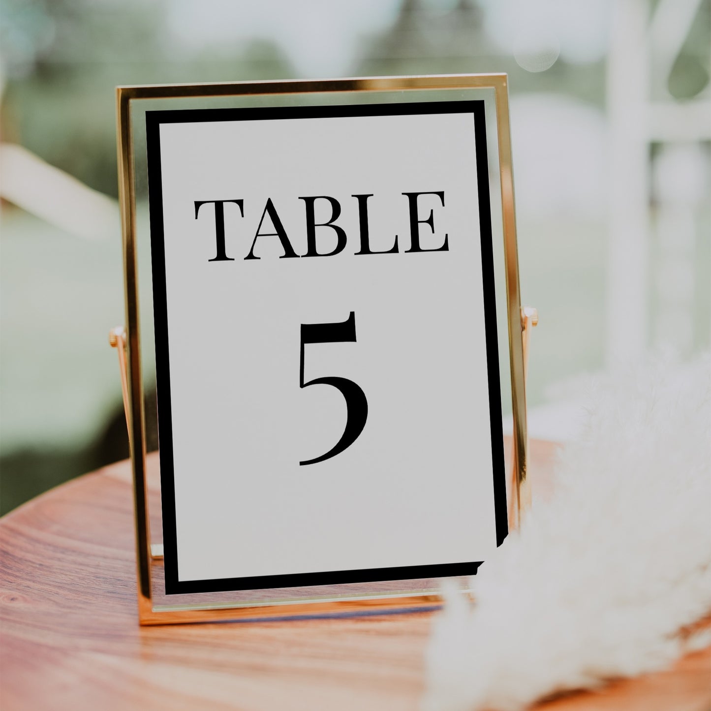 Black & White Table Number template