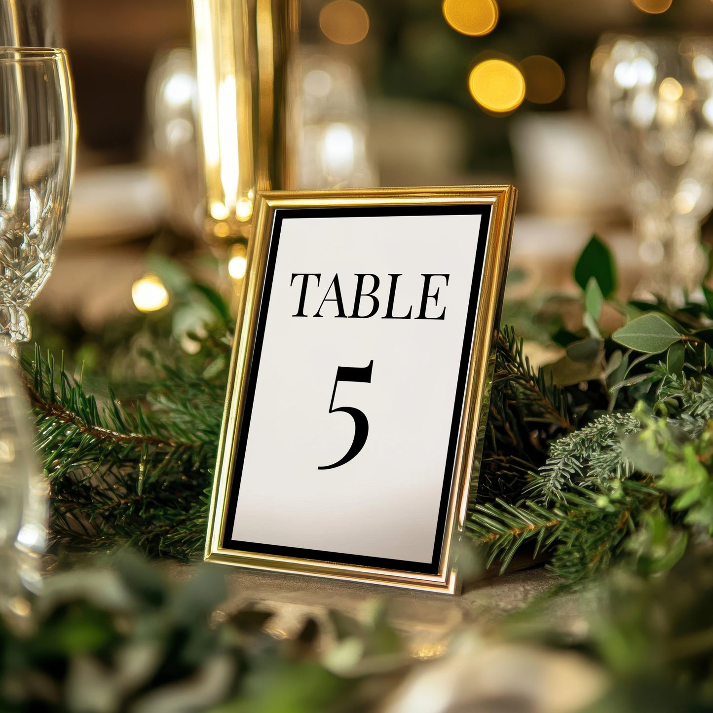 Black & White Table Number template