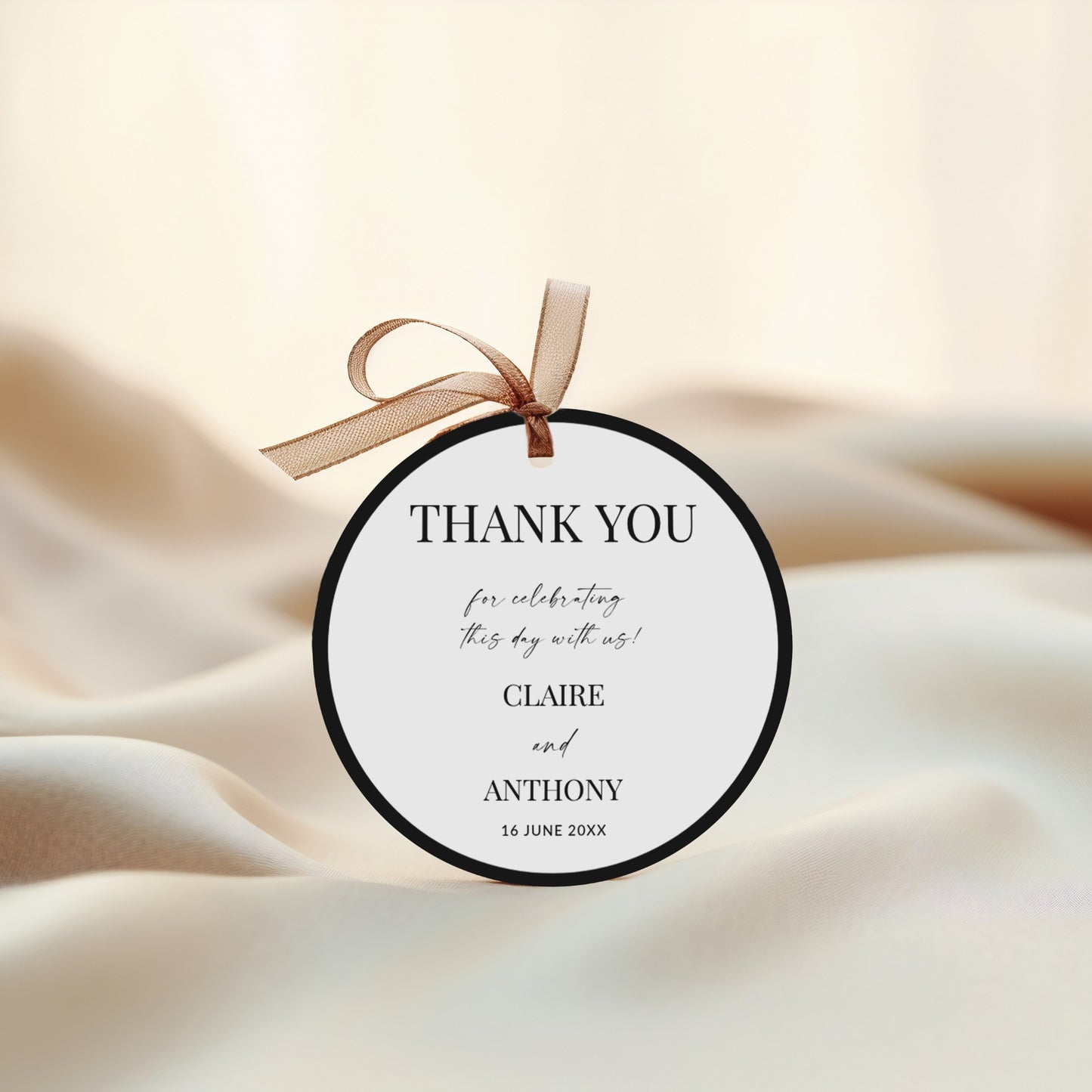 Black & White Favour Tags and Stickers Template