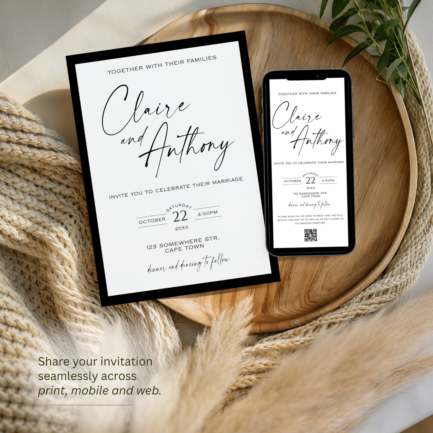 Black & White Invitation Template