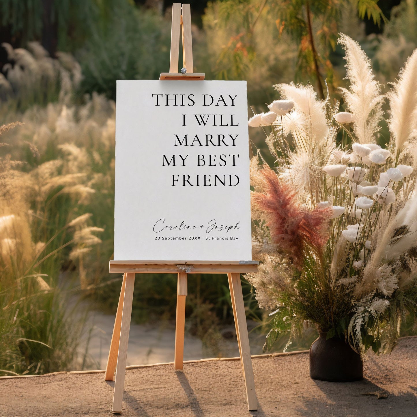 Today I Marry My Best Friend Wedding Welcome Sign Template