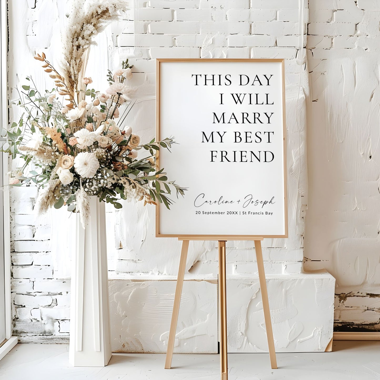 Today I Marry My Best Friend Wedding Welcome Sign Template