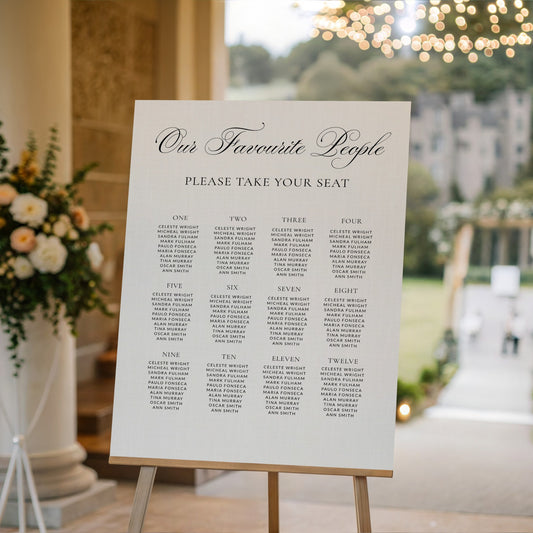 Classic Ivory Seating Chart Template