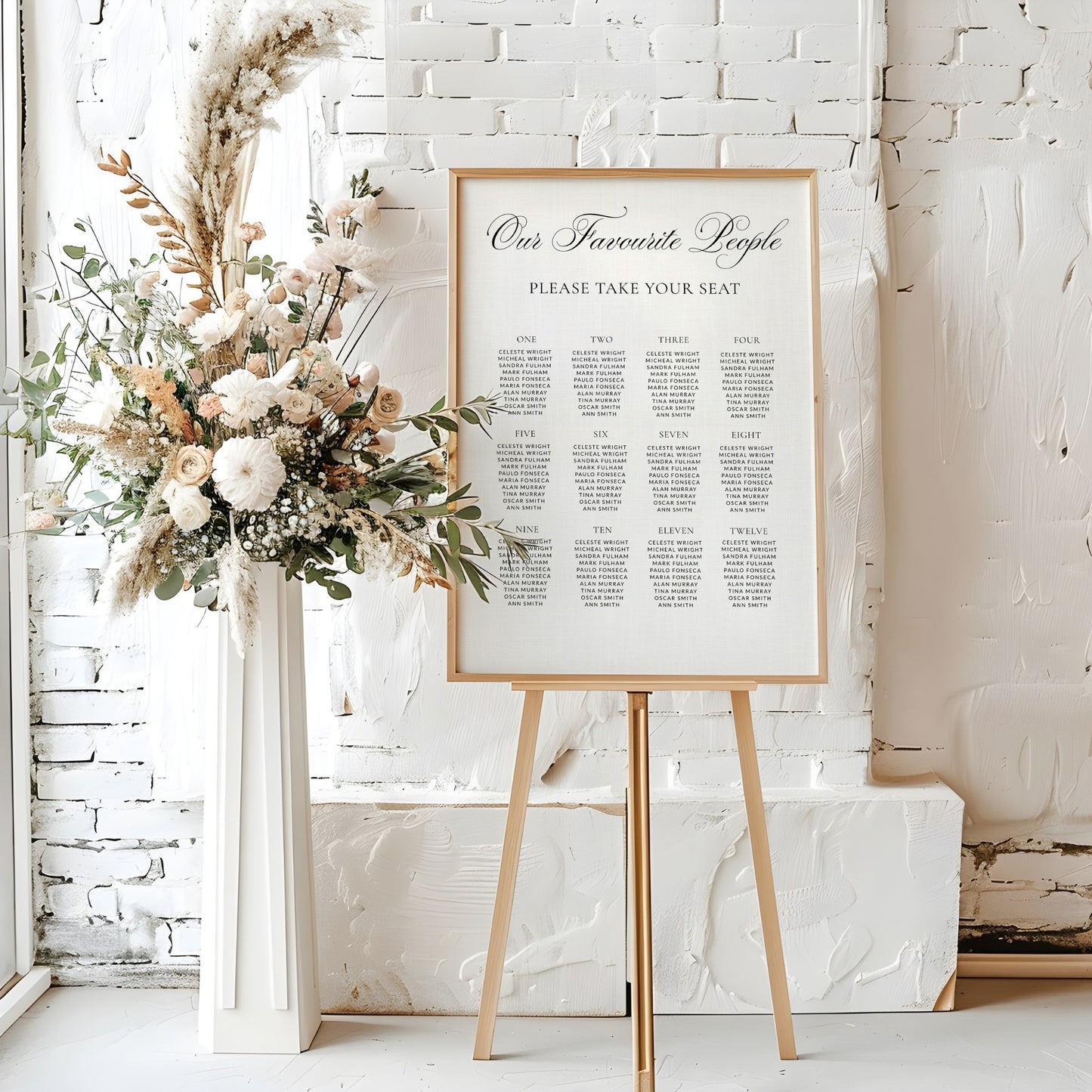 Classic Ivory Seating Chart Template