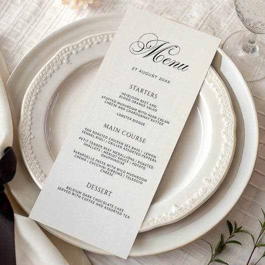 Classic Ivory Menu Template