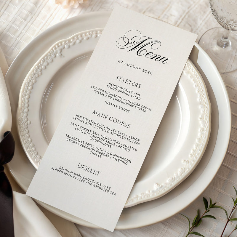 Classic Ivory Menu Template