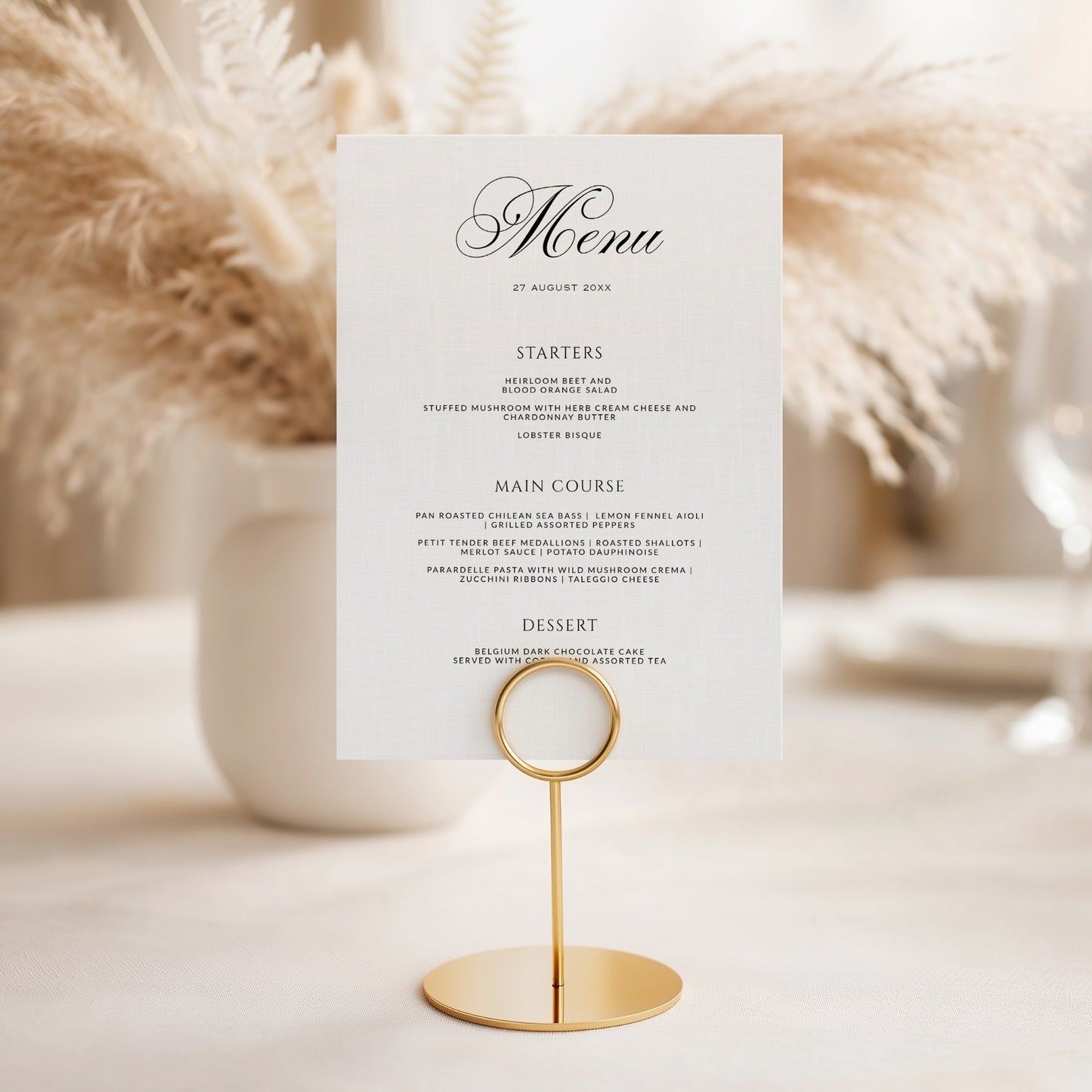 Classic Ivory Menu Template