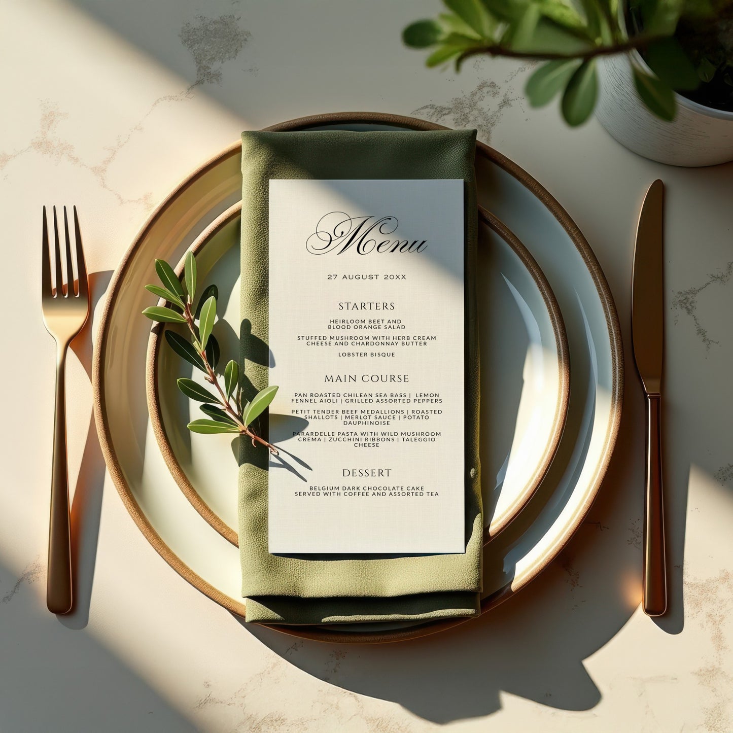 Classic Ivory Menu Template