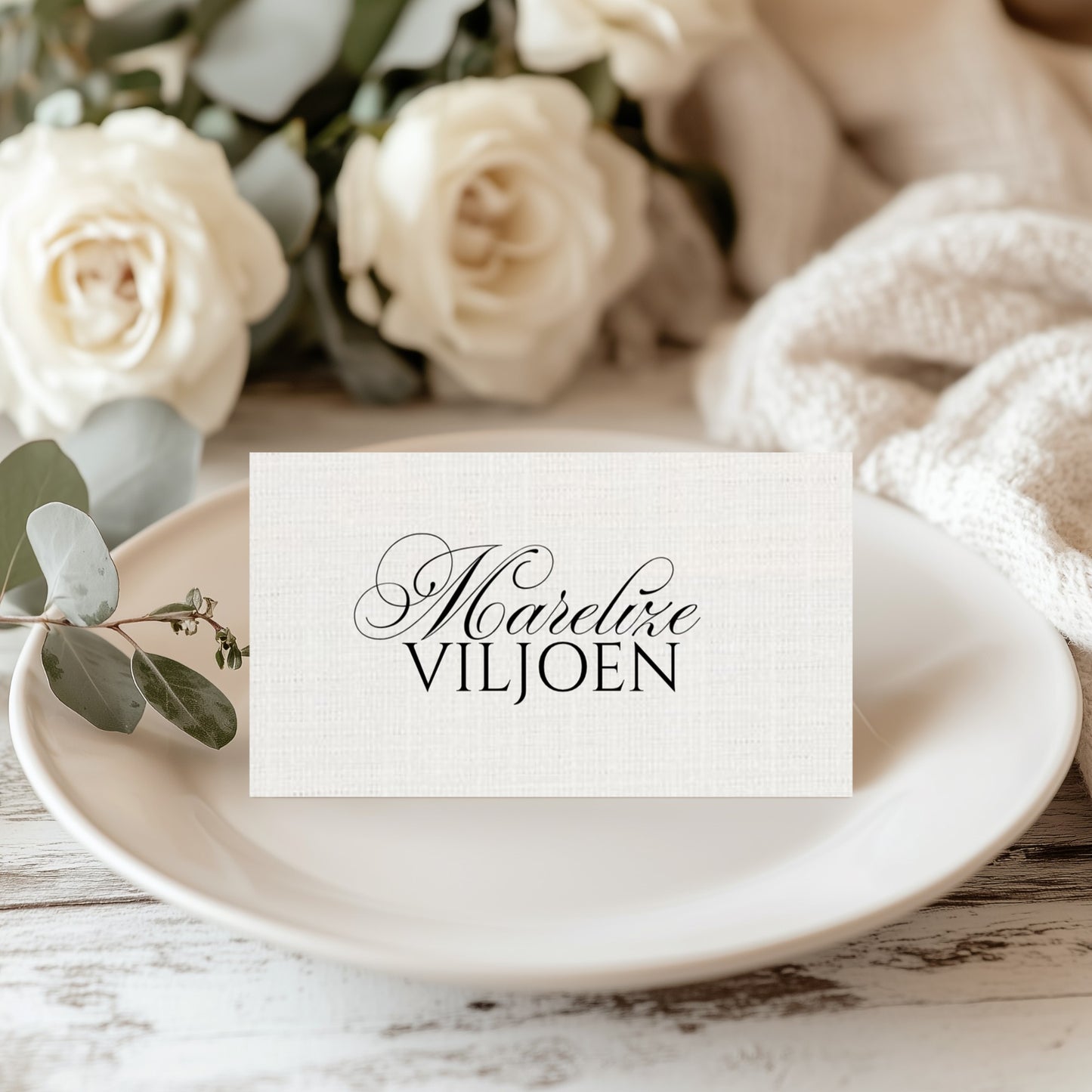 Classic Ivory Place Card template