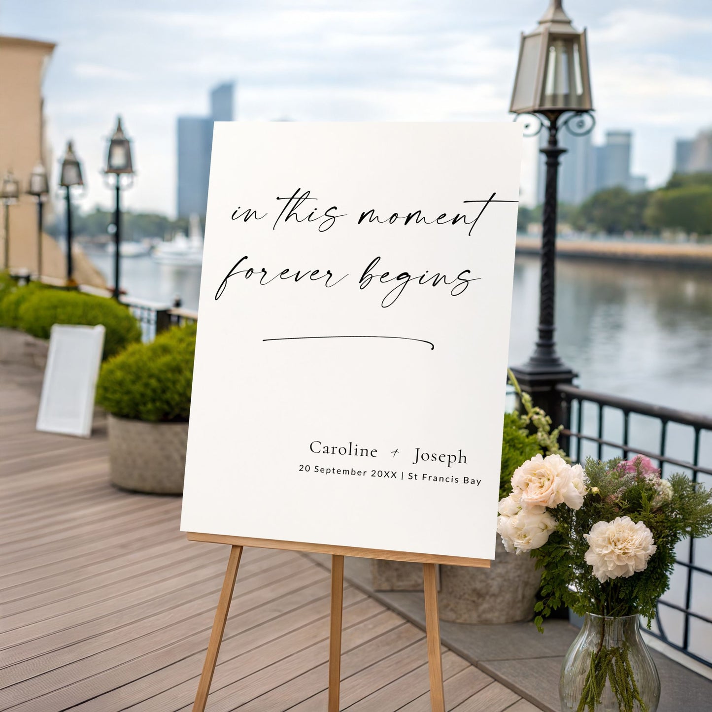 Forever Begins Wedding Welcome Sign Template
