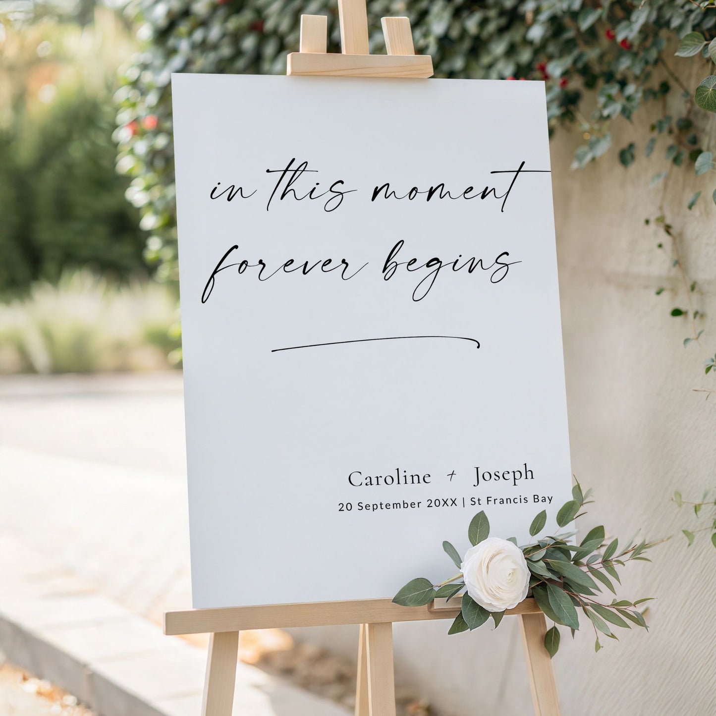 Forever Begins Wedding Welcome Sign Template