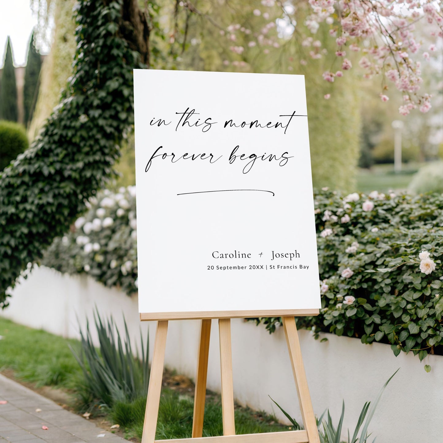 Forever Begins Wedding Welcome Sign Template