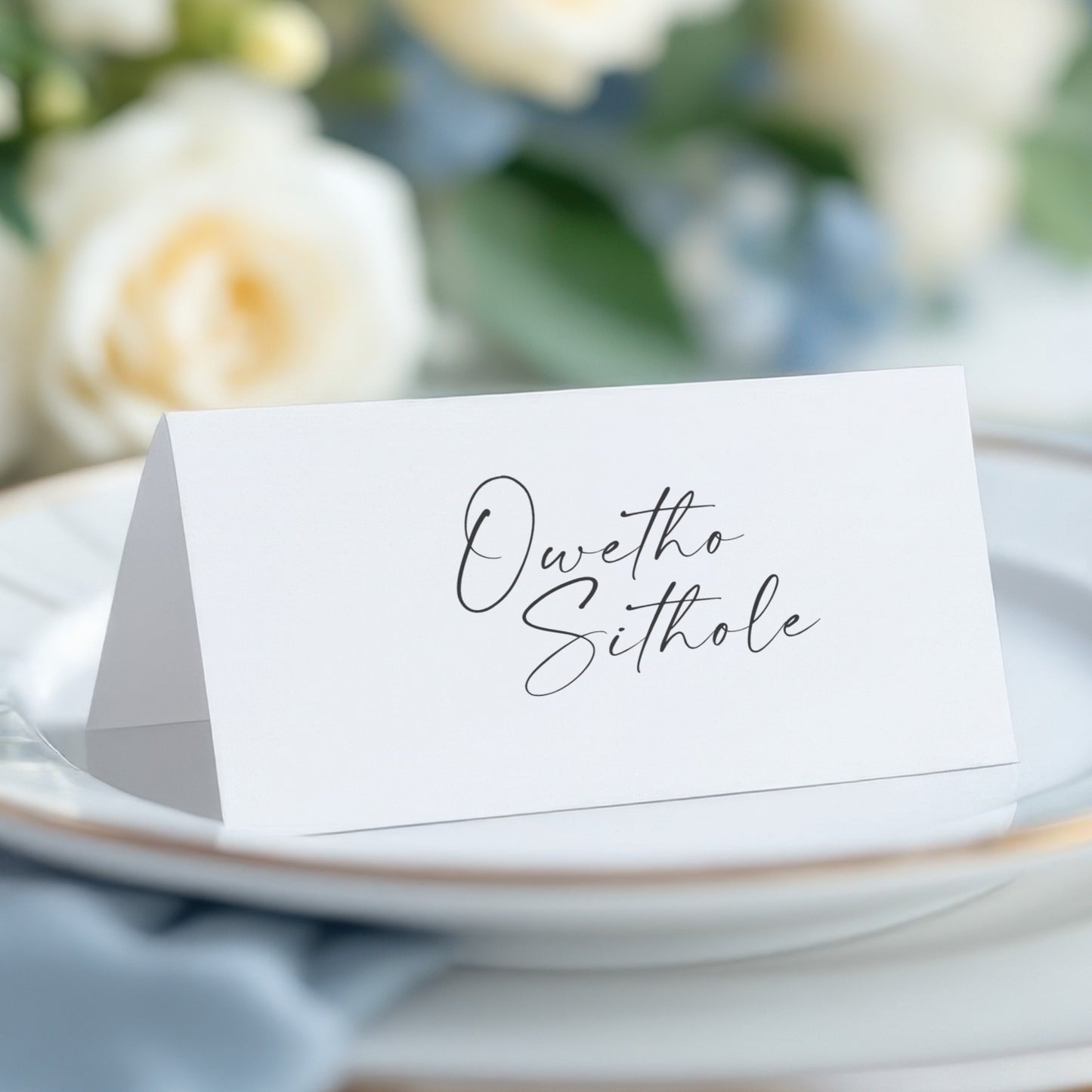 Modern Script Place Card template