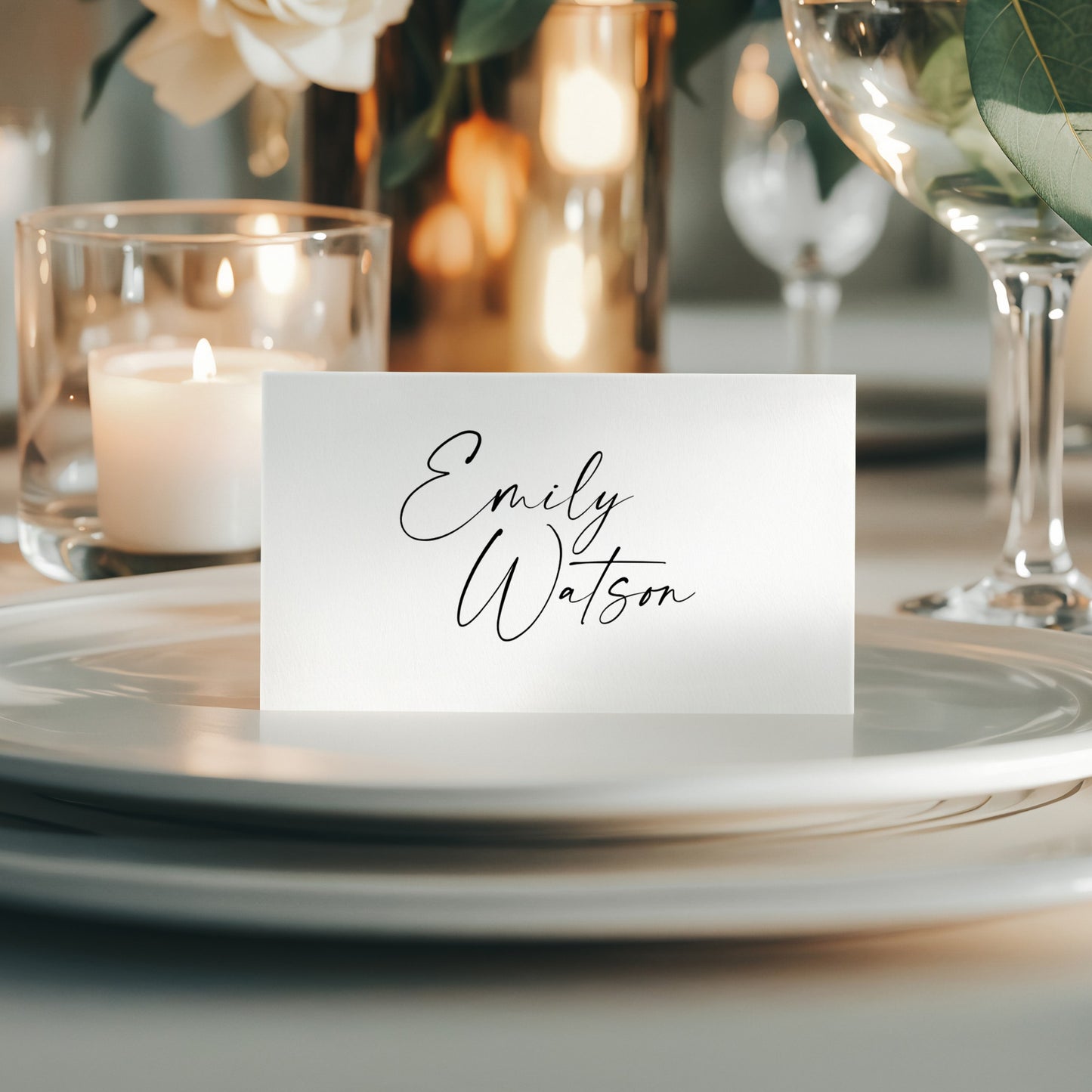 Modern Script Place Card template