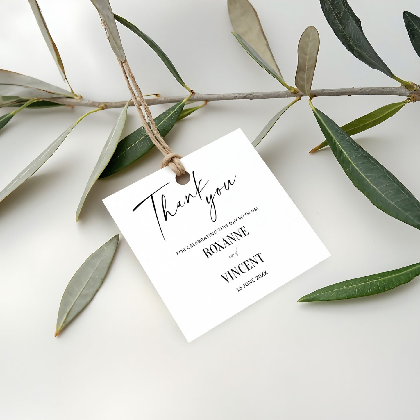 Modern Script Favour Tags and Stickers Template