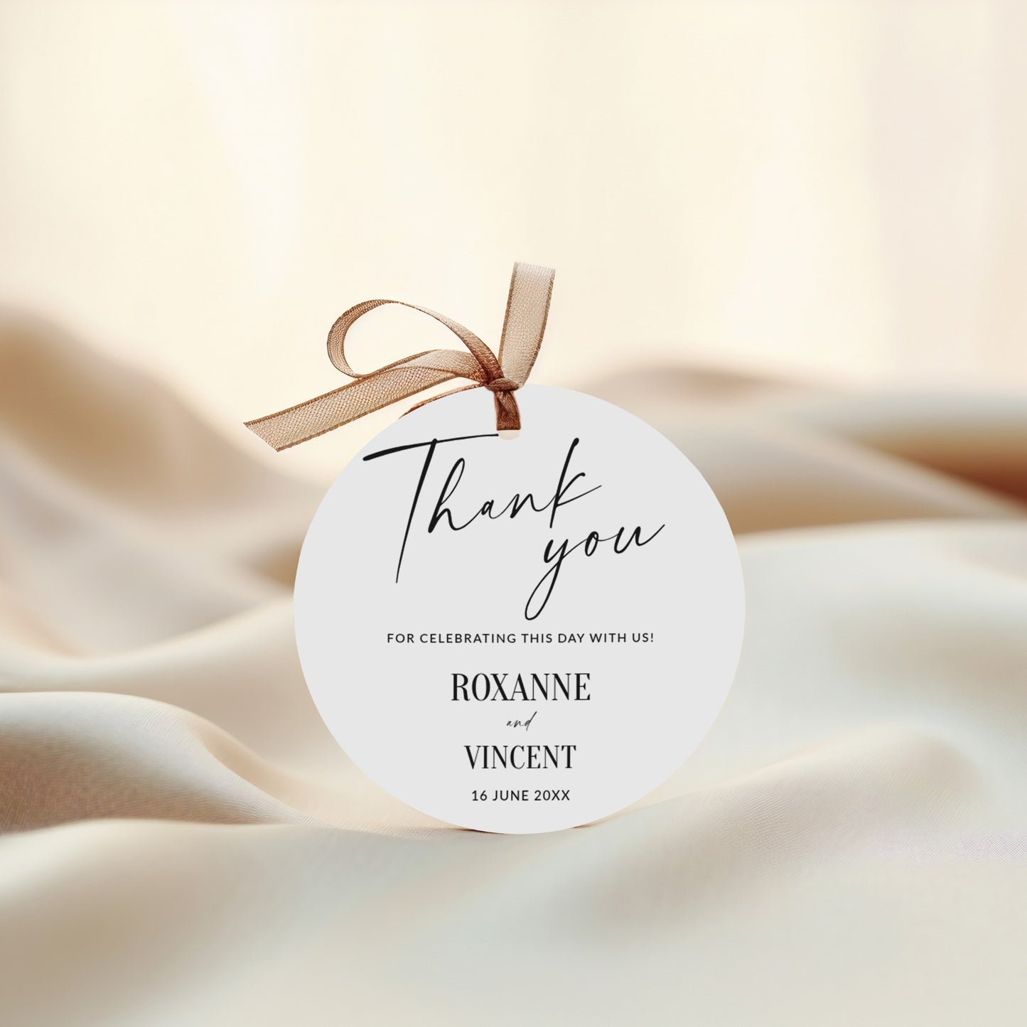 Modern Script Favour Tags and Stickers Template