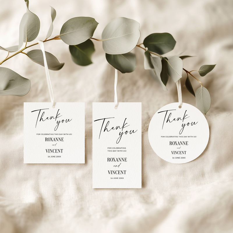 Modern Script Favour Tags and Stickers Template