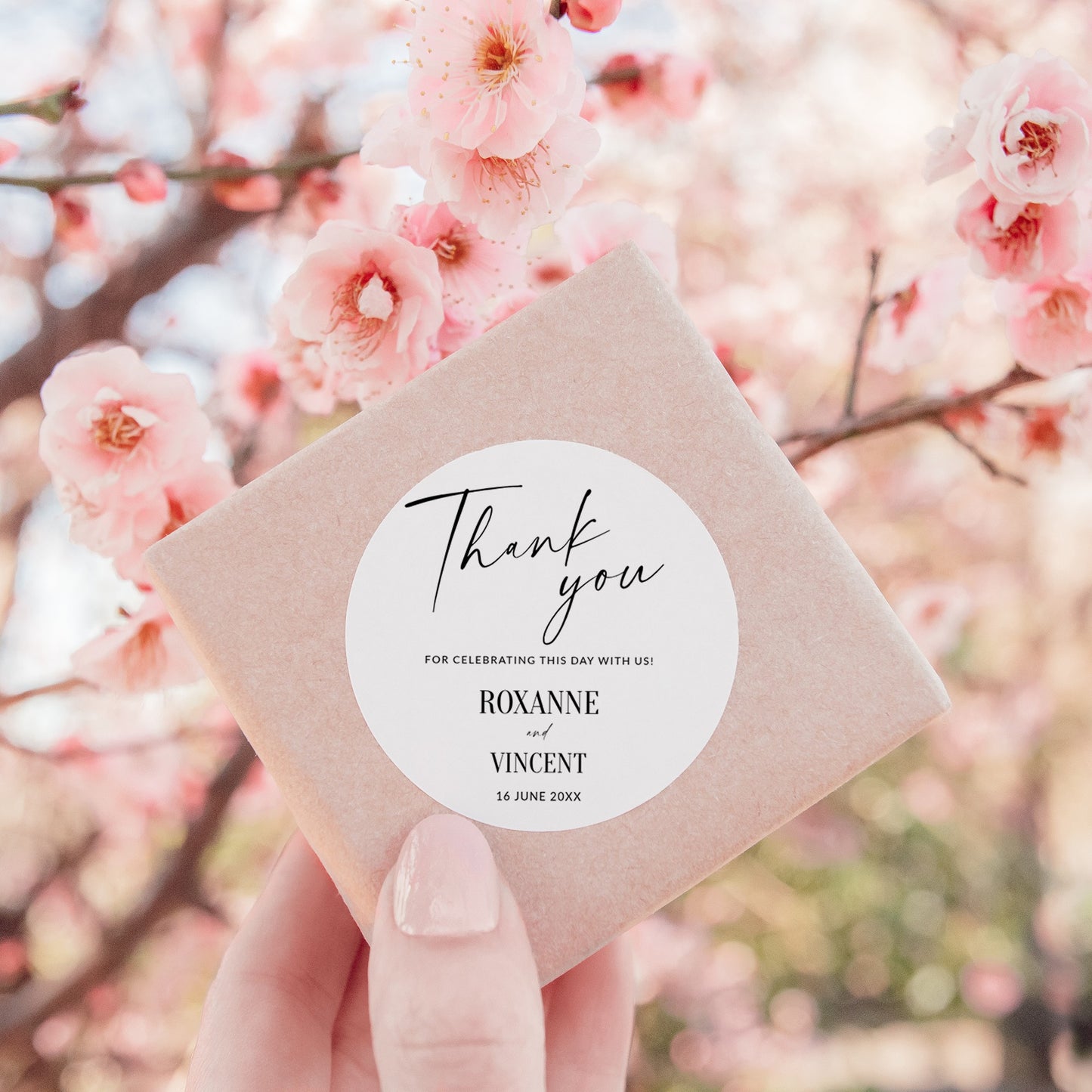 Modern Script Favour Tags and Stickers Template