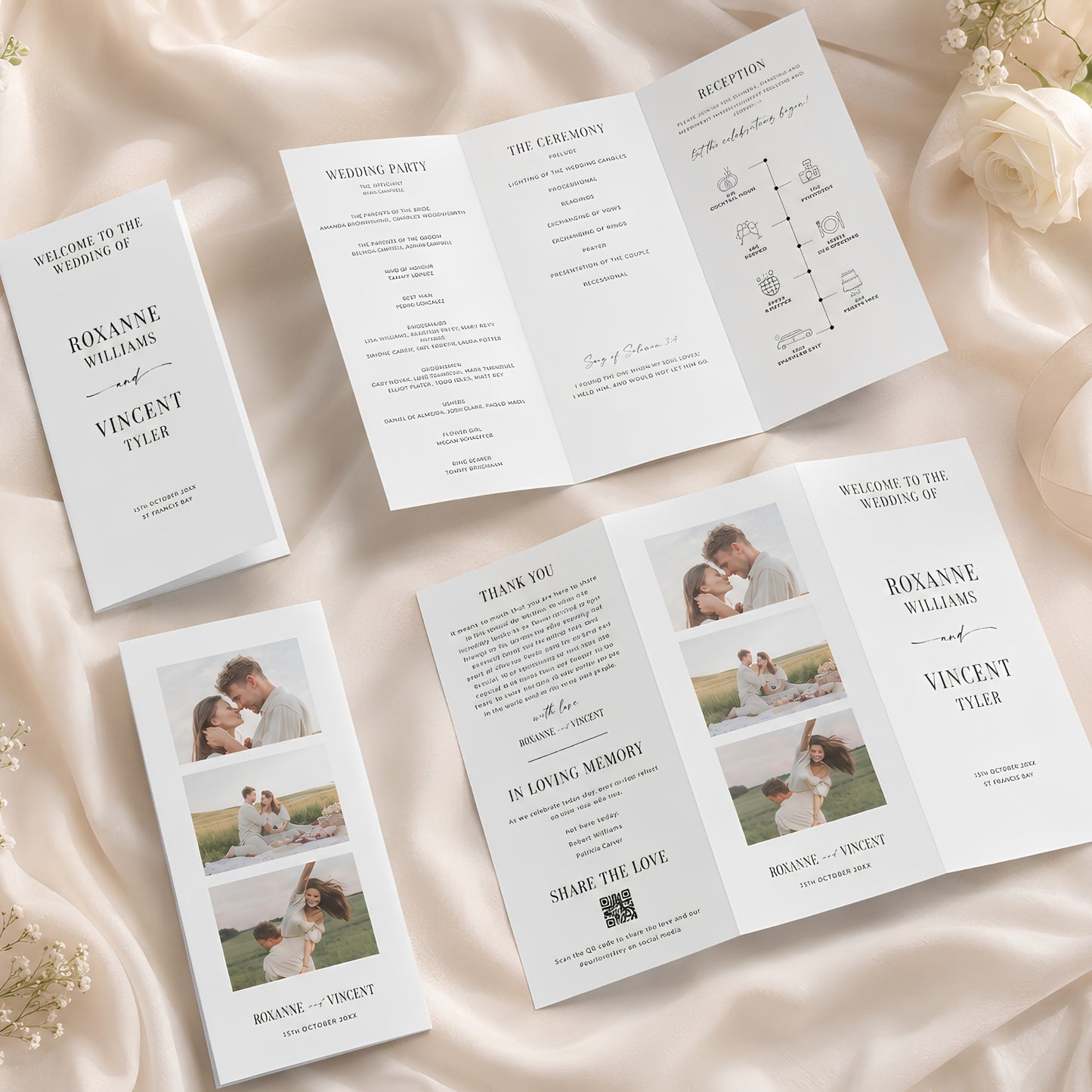Modern Script Trifold Program template