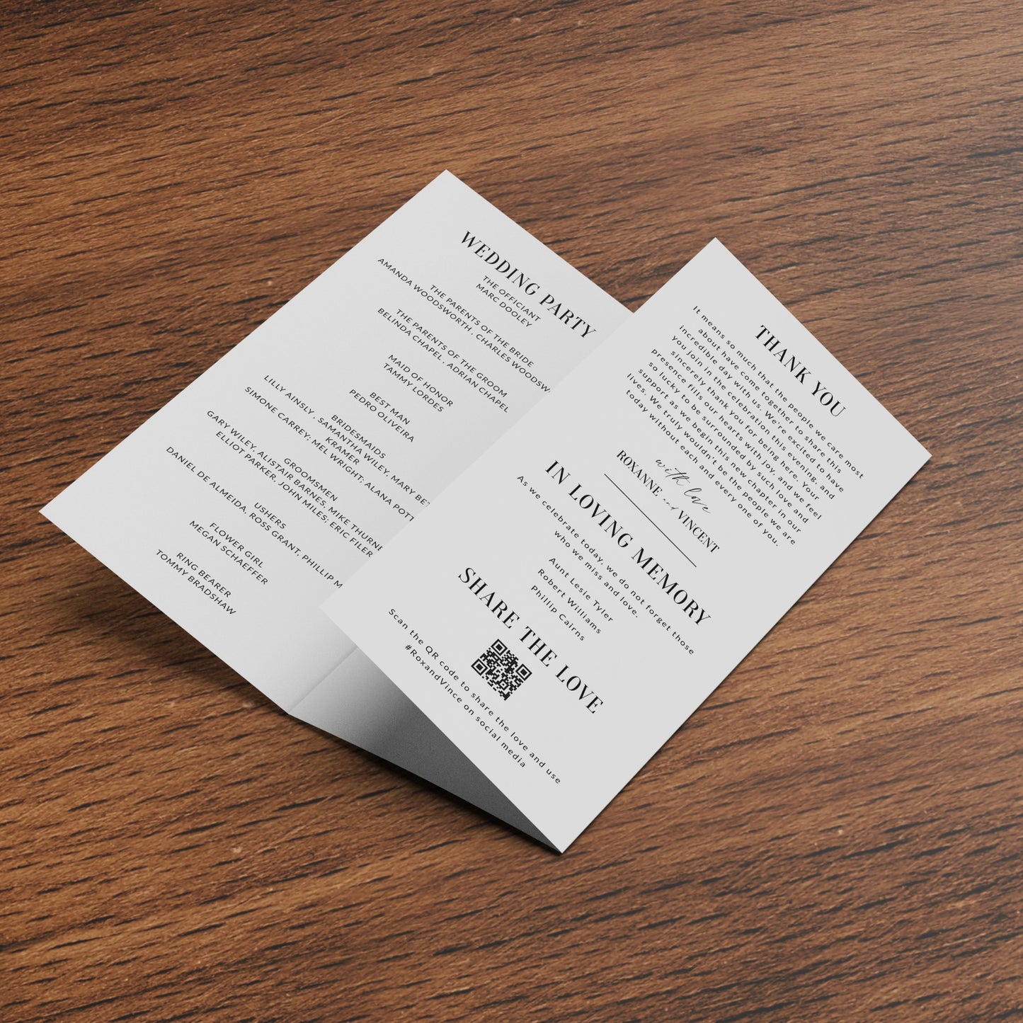 Modern Script Trifold Program template