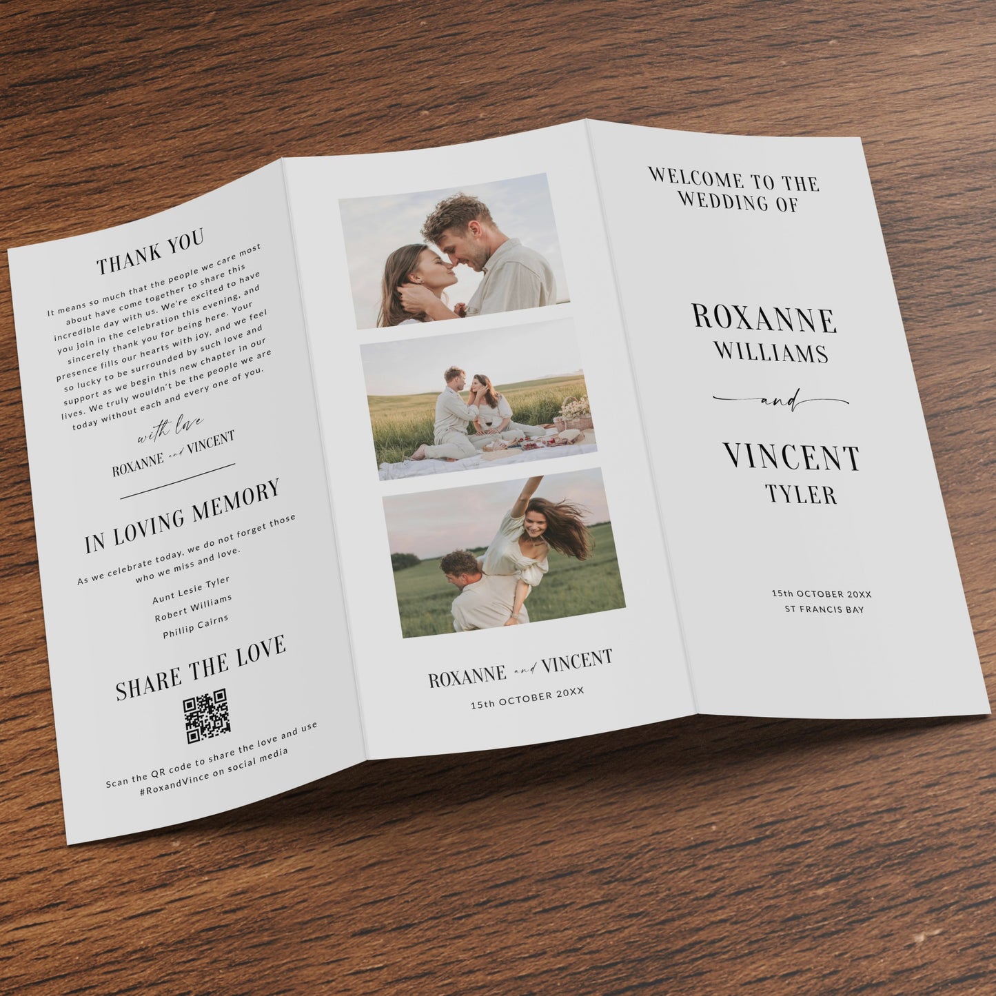Modern Script Trifold Program template