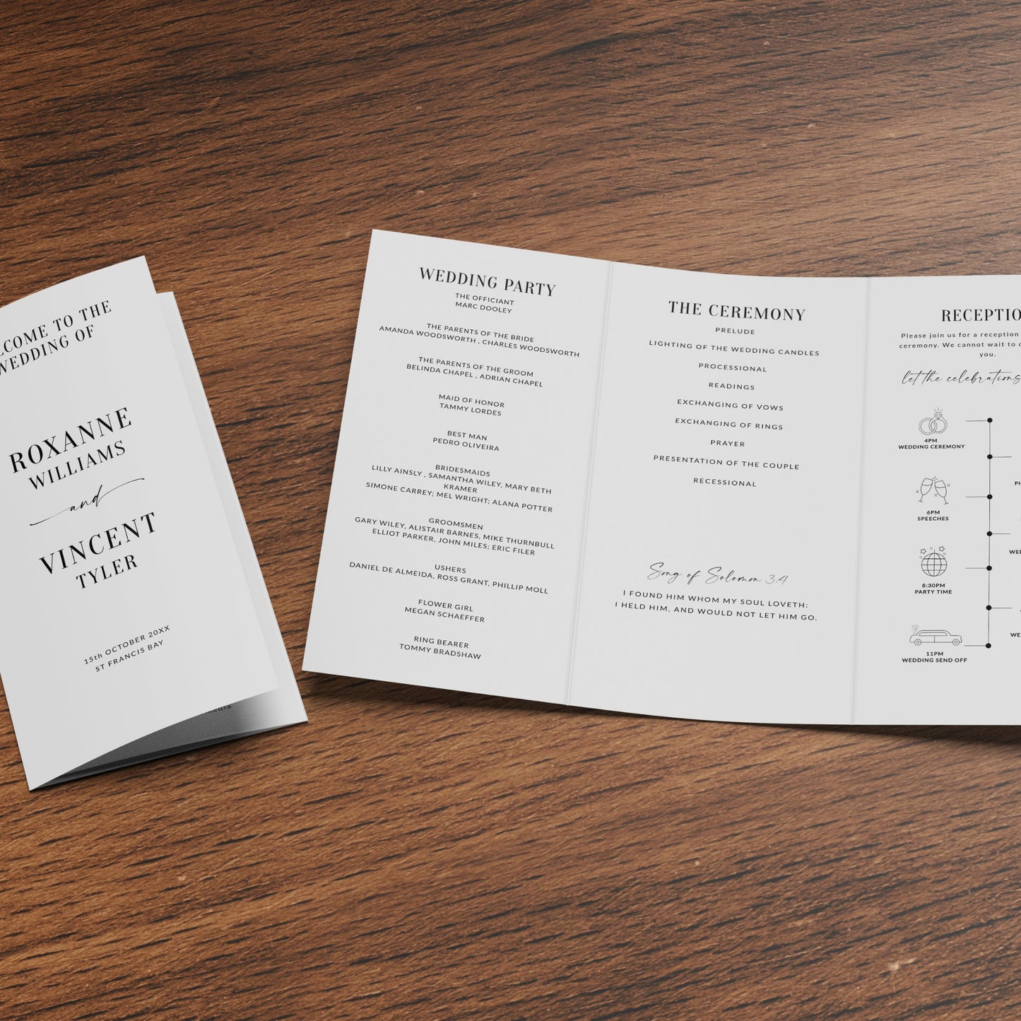 Modern Script Trifold Program template