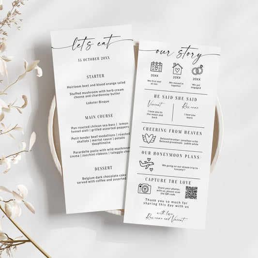 Modern Script Fun Facts Menu Template