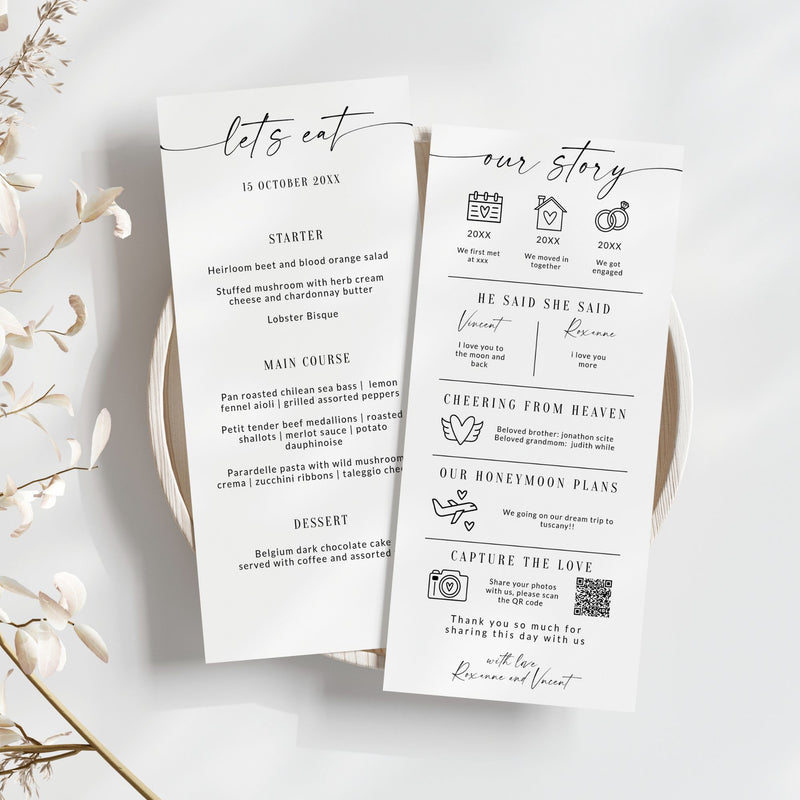 Modern Script Fun Facts Menu Template