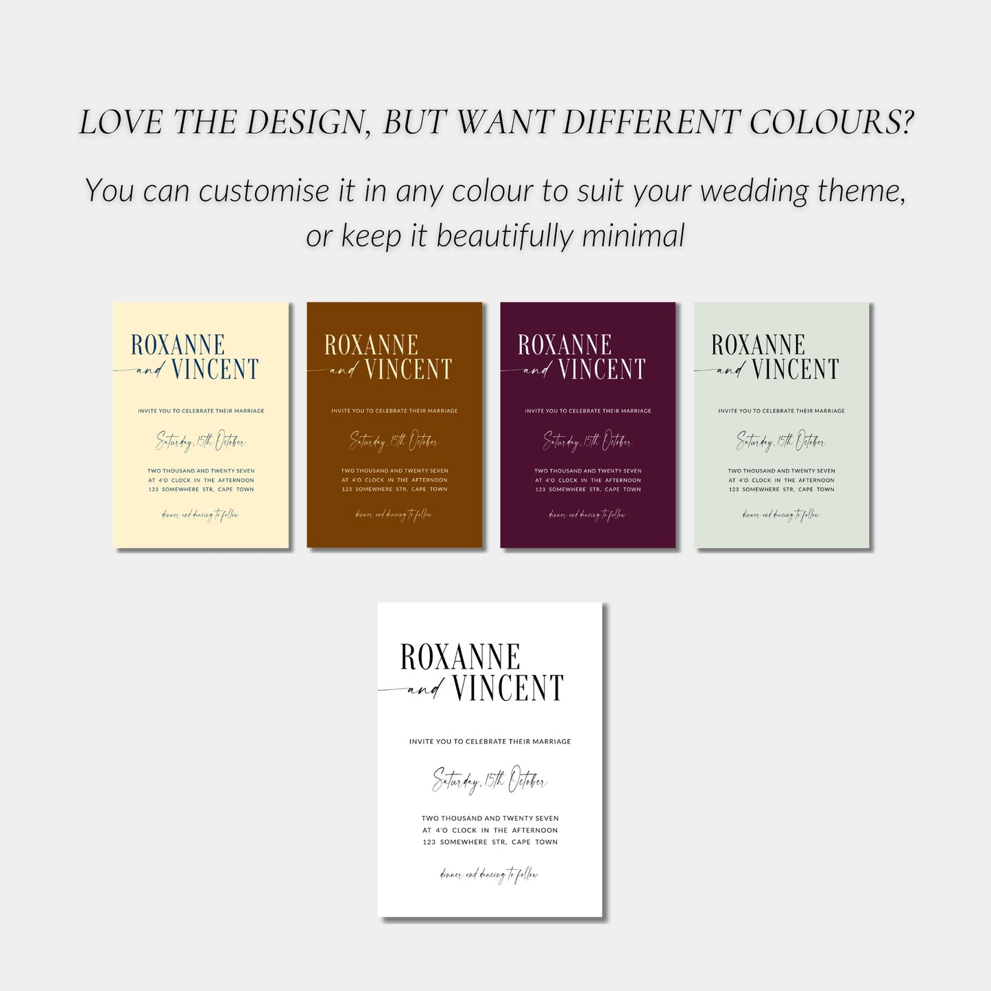 Modern Script Wedding Invitation Template