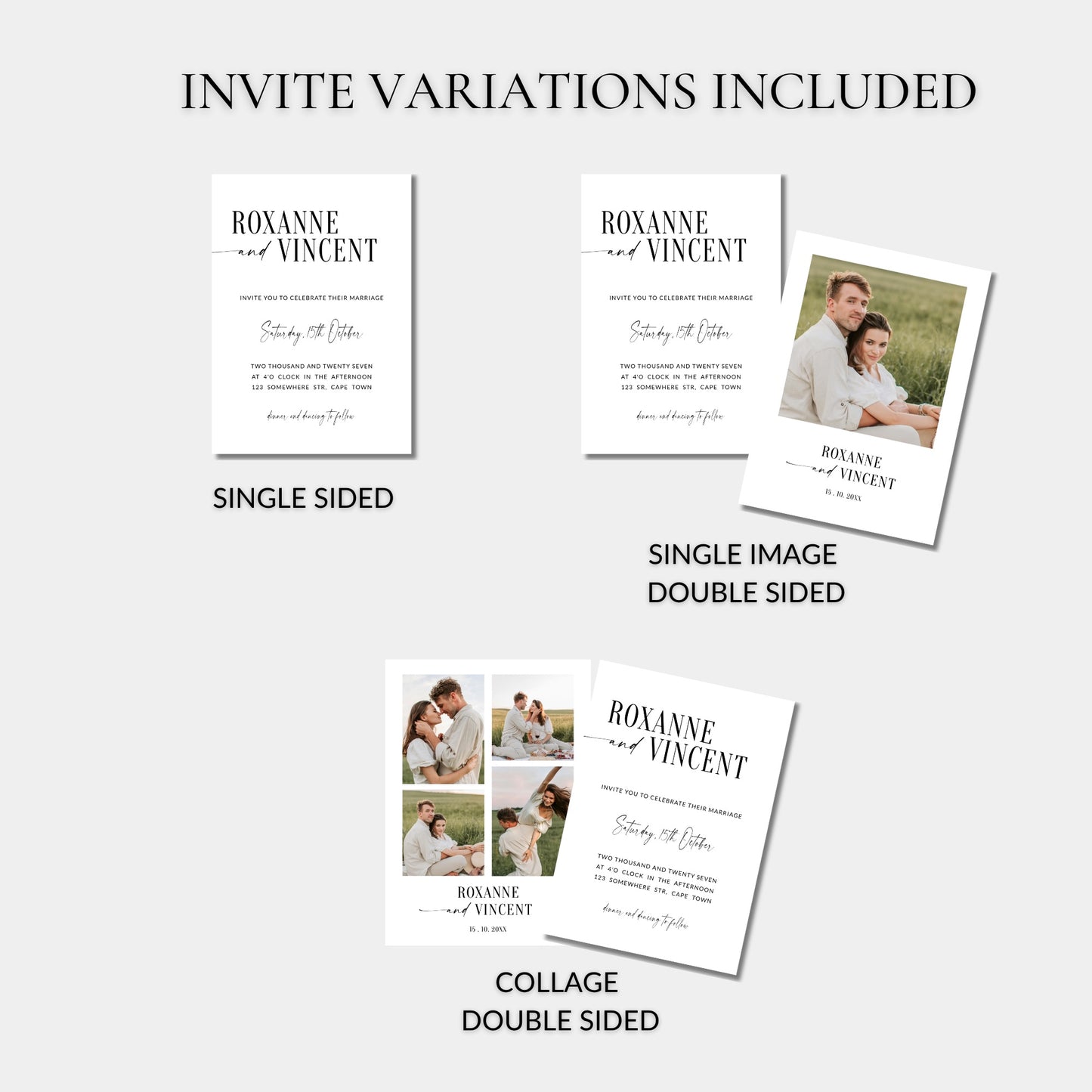 Modern Script Wedding Invitation Template