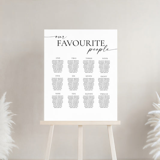 Modern Script Seating Chart Template
