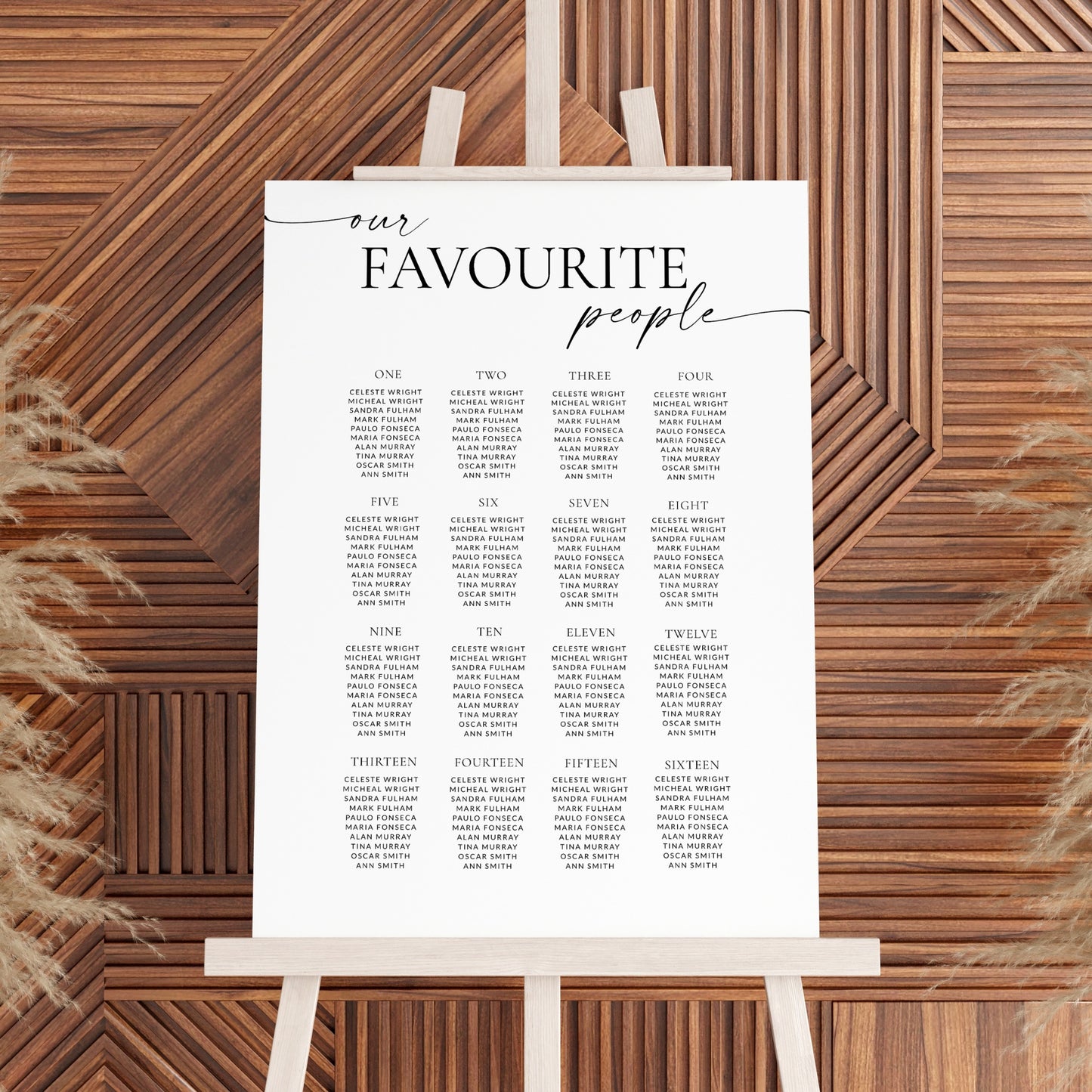 Modern Script Seating Chart Template