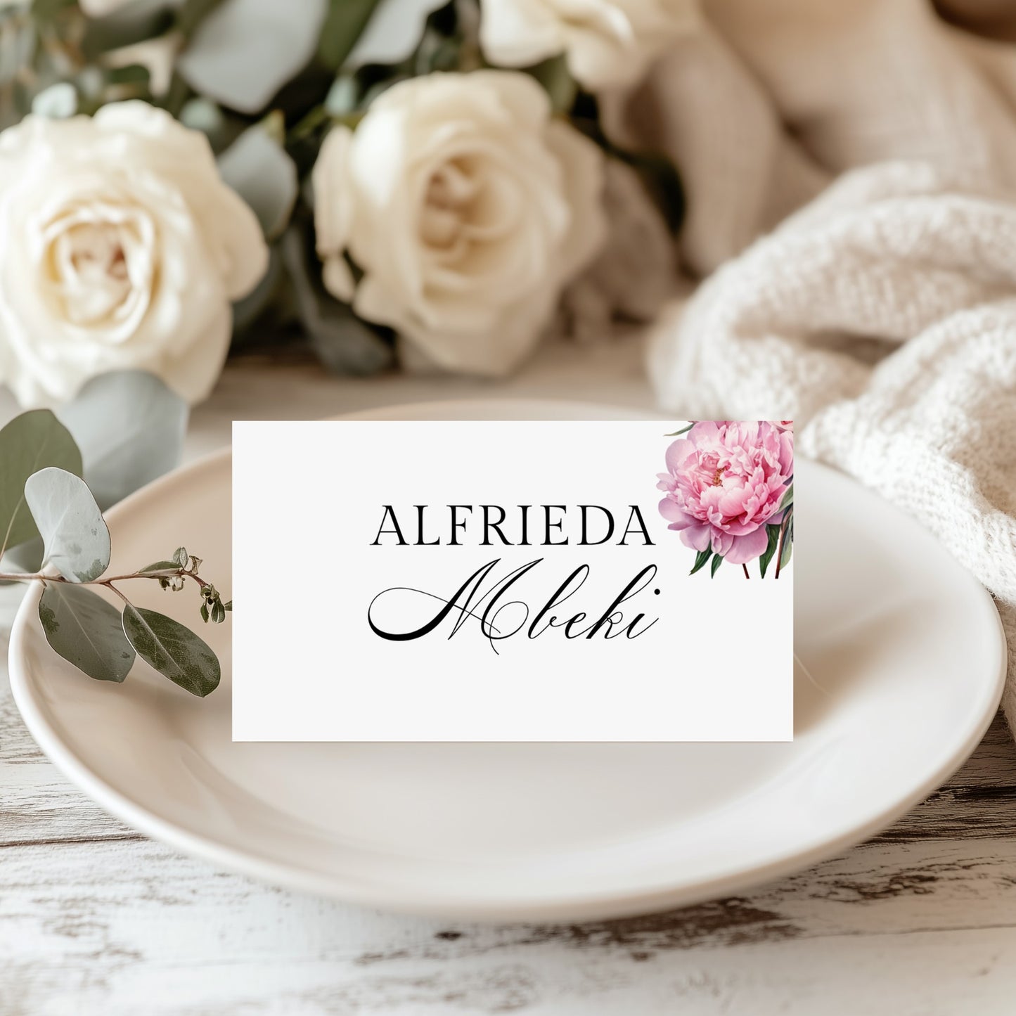 Pink Peony Wedding Stationery Essentials Set