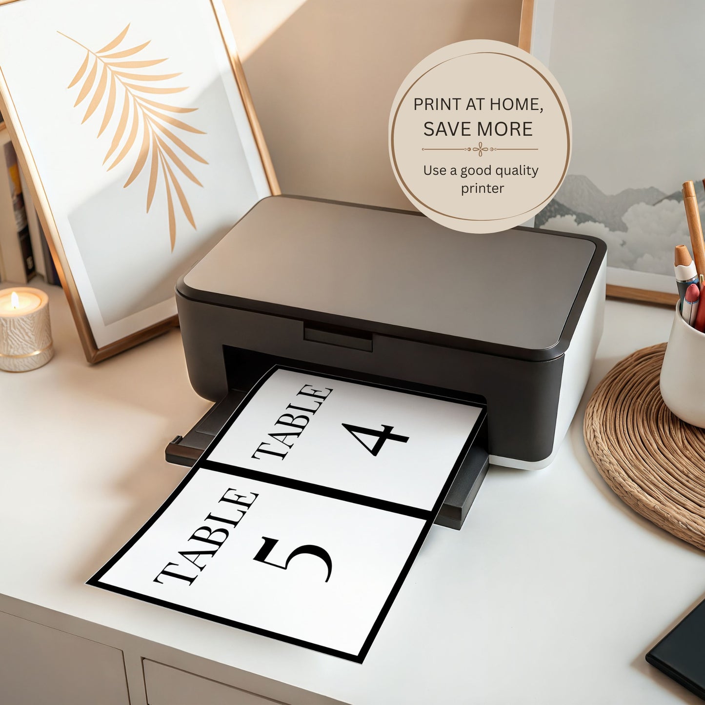 Black & White Table Number template