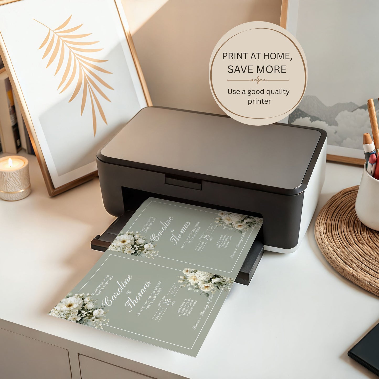 Soft Sage Invitation Template