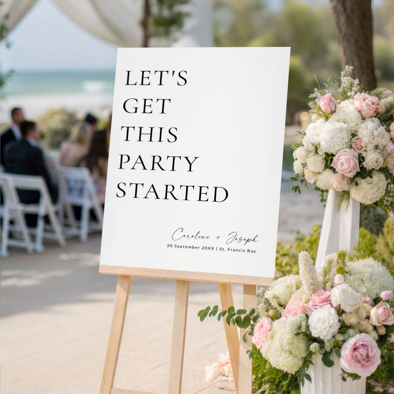 Let’s Get This Party Started Wedding Welcome Sign Template