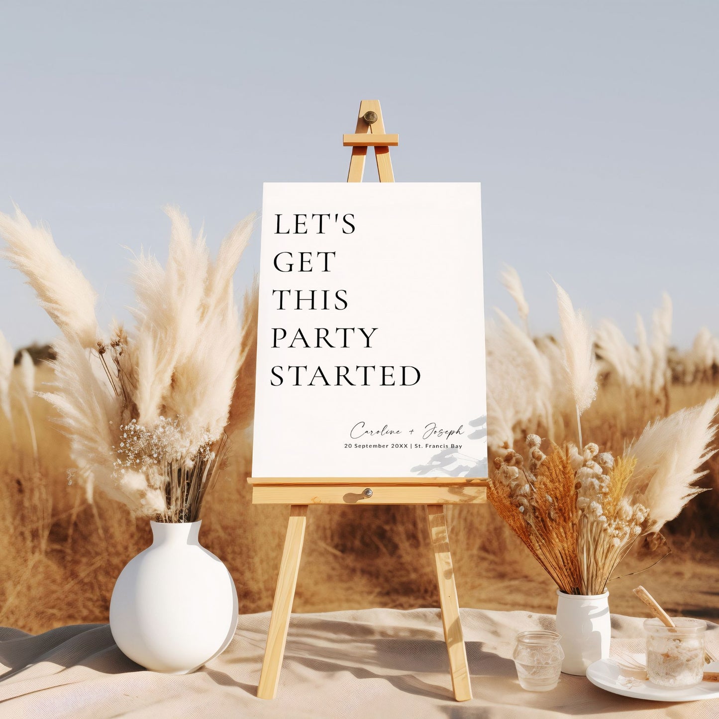 Let’s Get This Party Started Wedding Welcome Sign Template