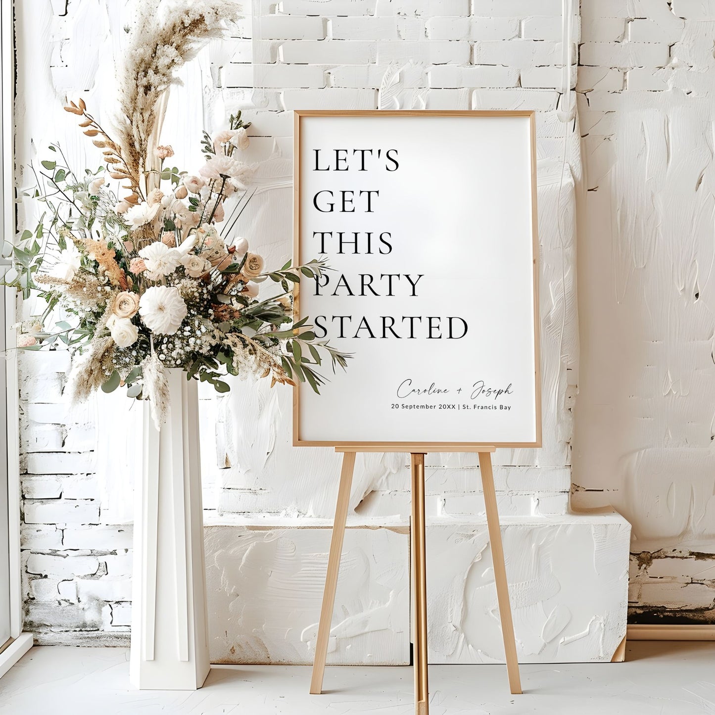 Let’s Get This Party Started Wedding Welcome Sign Template