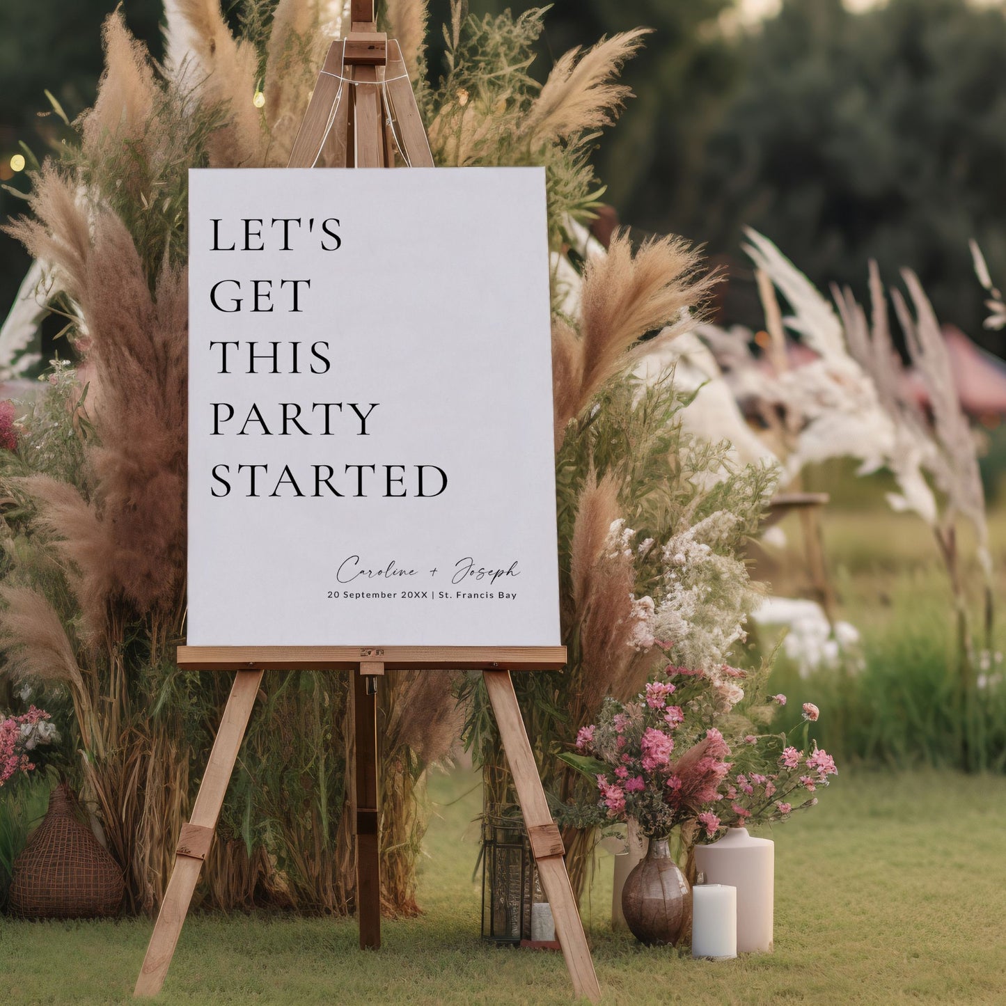 Let’s Get This Party Started Wedding Welcome Sign Template