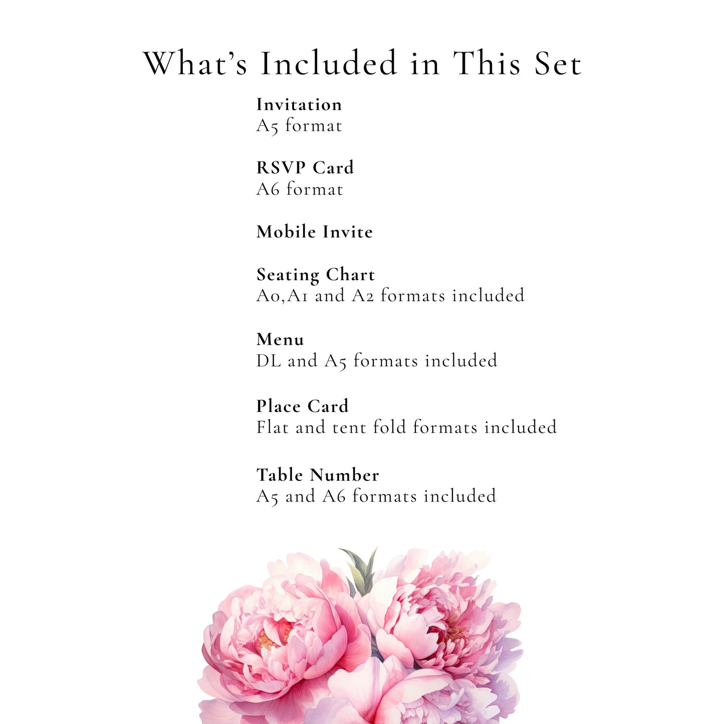 Pink Peony Wedding Stationery Essentials Set