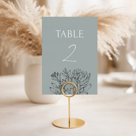 Protea Table Number template